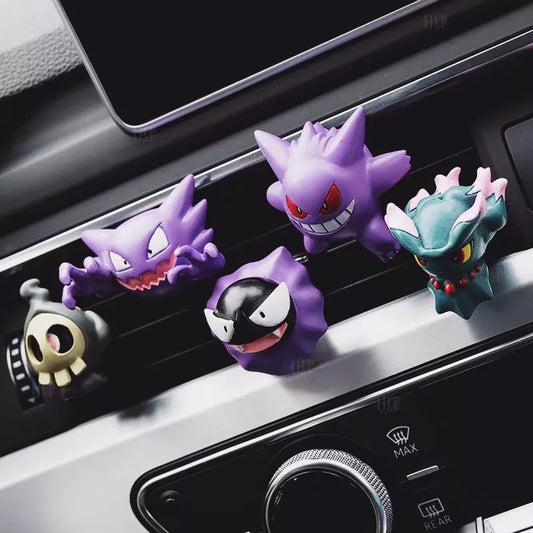 6 Types Of Ghost Pokemon Figure Car Interior Air Outlet Decoration Gastly Gengar Haunter Duskull Anime Kawai Car Ornament Gifts